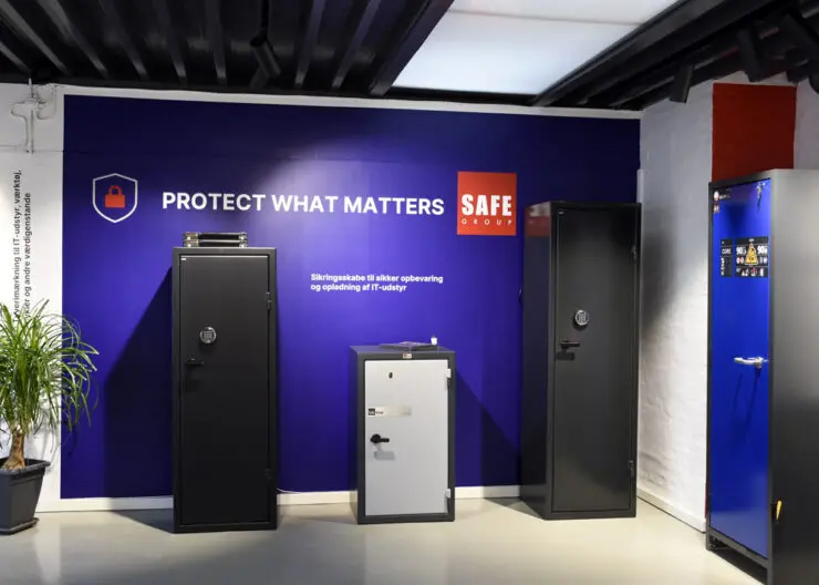 sikringsskabe i SafeGroups showroom